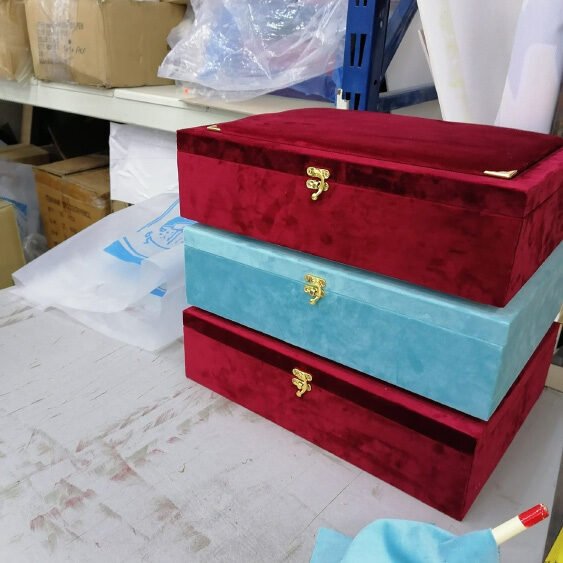 Handmade velvet gift boxes